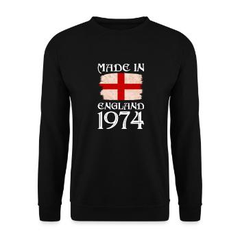 Made in England 1974 - St George's Day - English - Unisex Sweatshirt - black - Front - Alina (178cm) & Michal (187cm)