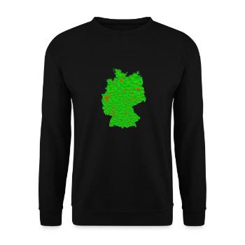 Bundesländer Deutschland Karte mit großen Städten - Unisex Pullover - Schwarz - Vorne - Alina (178cm) & Michal (187cm)