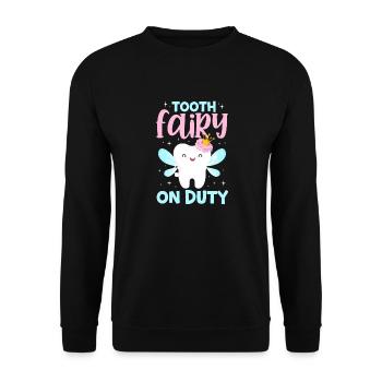 Tooth Fairy On Duty - Dental Practitioner Lover - Unisex Sweatshirt - black - Front - Alina (178cm) & Michal (187cm)