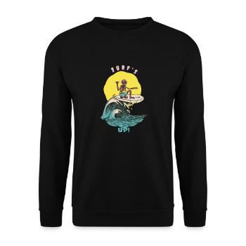 Surf’s Up! Drôle de surfeur rétro - Sweat-shirt Unisexe - noir - Devant - Alina (178cm) & Michal (187cm)