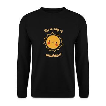 Be A Ray Of Sunshine! Retro Cute Sun Designs - Unisex Pullover - Schwarz - Vorne - Alina (178cm) & Michal (187cm)