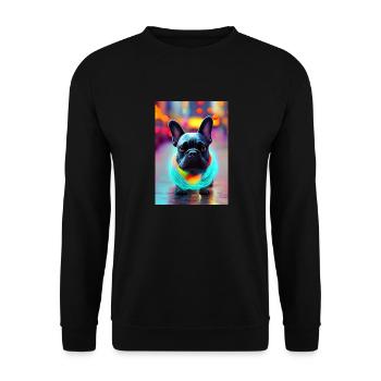 Chien Bouledogue français chill dans la rue - Sweat-shirt Unisexe - noir - Devant - Alina (178cm) & Michal (187cm)