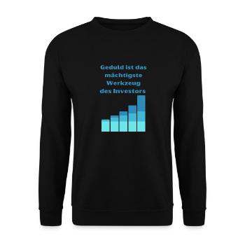 Geduld ist mächtig - Unisex Pullover - Schwarz - Vorne - Alina (178cm) & Michal (187cm)