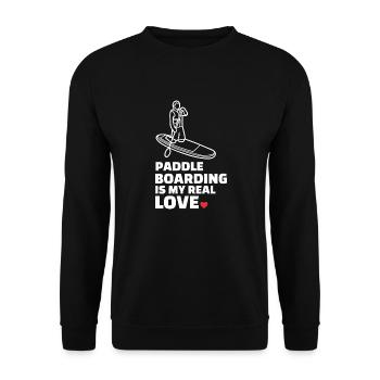 I love paddleboarding - Unisex Sweatshirt - black - Front - Alina (178cm) & Michal (187cm)