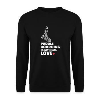 I love paddleboarding - Unisex Sweatshirt - black - Front - Alina (178cm) & Michal (187cm)