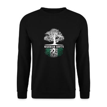 Nigeria Nigerian Africa Flag Pride I Gift - Unisex Sweatshirt - black - Front - Alina (178cm) & Michal (187cm)