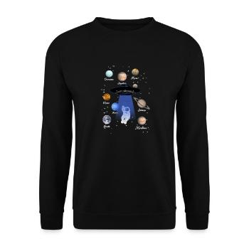Atsronaut, Espace,OVNI,Galaxie,Vaisseau spatial,Planètes - Sweat-shirt Unisexe - noir - Devant - Alina (178cm) & Michal (187cm)
