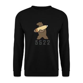 Wojtek der Bär - Unisex Pullover - Schwarz - Vorne - Alina (178cm) & Michal (187cm)