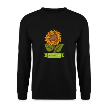 Sonnenblume Gartenprofi - Unisex Pullover - Schwarz - Vorne - Alina (178cm) & Michal (187cm)