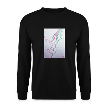 Girly pop dancer with flashy electro pop colors - Unisex Sweatshirt - black - Front - Alina (178cm) & Michal (187cm)