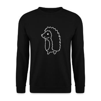Hedgehog Silhouette Cute Forest Animal Sketch - Unisex Sweatshirt - black - Front - Alina (178cm) & Michal (187cm)