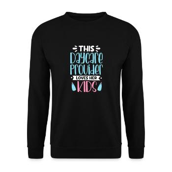 This Daycare Provider Loves Her Kids - Daycare - Unisex Sweatshirt - black - Front - Alina (178cm) & Michal (187cm)