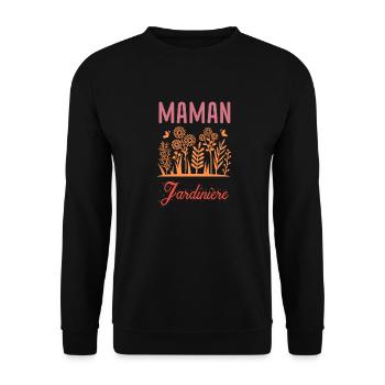 Maman jardinière jardin - Sweat-shirt Unisexe - noir - Devant - Alina (178cm) & Michal (187cm)