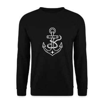 Anker Boot Schiff Nautik - Unisex Pullover - Schwarz - Vorne - Alina (178cm) & Michal (187cm)