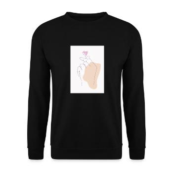 Dear little heart, I love you - Unisex Sweatshirt - black - Front - Alina (178cm) & Michal (187cm)