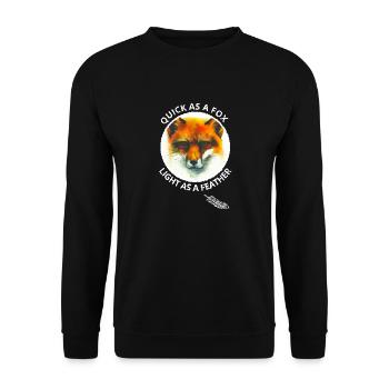 Schnell Fuchs Leicht Feder Fox Fans Geschenk - Unisex Pullover - Schwarz - Vorne - Alina (178cm) & Michal (187cm)