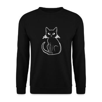 Cat Cat Kitten Cat Lady - Unisex Sweatshirt - black - Front - Alina (178cm) & Michal (187cm)