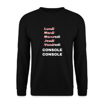 week-end console - Sweat-shirt Unisexe - noir - Devant - Alina (178cm) & Michal (187cm)