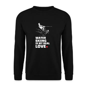 I love water skiing - Unisex Sweatshirt - black - Front - Alina (178cm) & Michal (187cm)