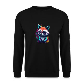 Racoon 1 - Unisex Sweatshirt - black - Front - Alina (178cm) & Michal (187cm)
