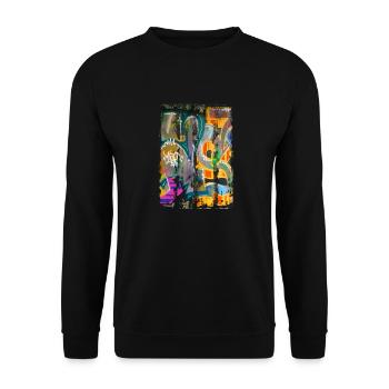 Graffiti style Splash hip hop colors painter color - Unisex Sweatshirt - black - Front - Alina (178cm) & Michal (187cm)