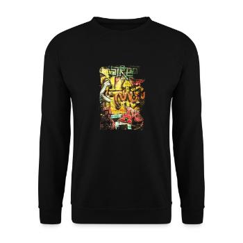 Graffiti style Splash hip hop colors painter color - Unisex Sweatshirt - black - Front - Alina (178cm) & Michal (187cm)