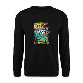 Graffiti style Splash hip hop colors painter color - Unisex Sweatshirt - black - Front - Alina (178cm) & Michal (187cm)