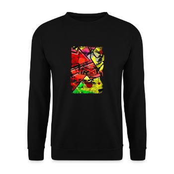 Graffiti style Splash hip hop colors painter color - Unisex Sweatshirt - black - Front - Alina (178cm) & Michal (187cm)