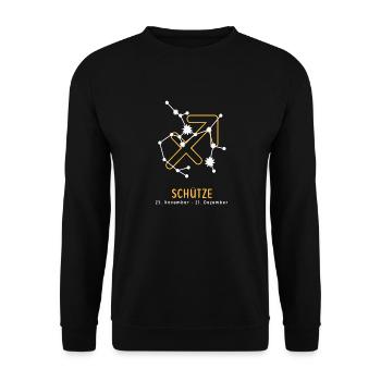 Sternzeichen Illustration Schütze - Unisex Pullover - Schwarz - Vorne - Alina (178cm) & Michal (187cm)