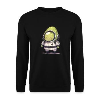 Astronauts Avocado - Unisex Sweatshirt - black - Front - Alina (178cm) & Michal (187cm)