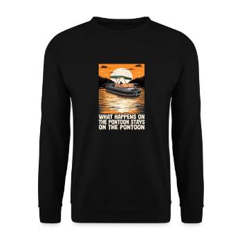 Ce qui se passe sur le ponton reste sur le ponton - Sweat-shirt Unisexe - noir - Devant - Alina (178cm) & Michal (187cm)