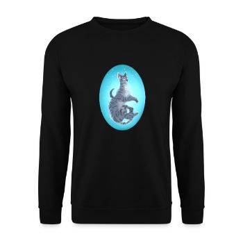 Jayfeather Häherfeder Graue Katze Warrior Cats - Unisex Pullover - Schwarz - Vorne - Alina (178cm) & Michal (187cm)
