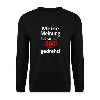 Meine Meinung 360 grad gedreht -Vers.2 - Unisex Pullover - Schwarz - Vorne - Alina (178cm) & Michal (187cm)