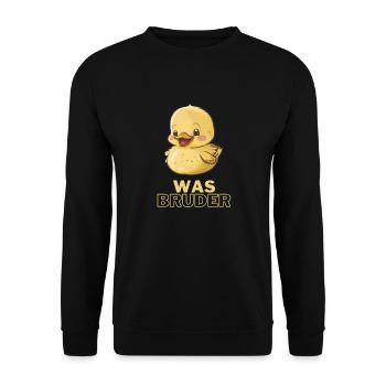 Was Bruder - Unisex Pullover - Schwarz - Vorne - Alina (178cm) & Michal (187cm)