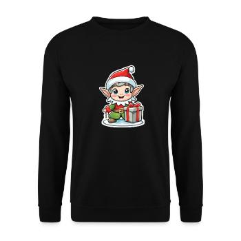 Elf Christmas Elf Gift Elf - Unisex Sweatshirt - black - Front - Alina (178cm) & Michal (187cm)