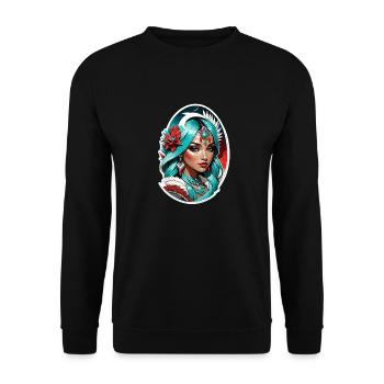 Indische Prinzessin - Aztek - Unisex Pullover - Schwarz - Vorne - Alina (178cm) & Michal (187cm)