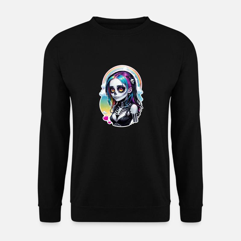 Halloween - Rock & Regenbogen - Unisex Pullover - Schwarz