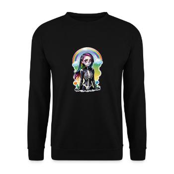 Halloween - Rock & Rainbow - Unisex Sweatshirt - black - Front - Alina (178cm) & Michal (187cm)