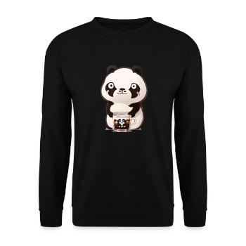 Otaku Kawaii Manga Anime Panda Bear Coffee Mug - Unisex Sweatshirt - black - Front - Alina (178cm) & Michal (187cm)
