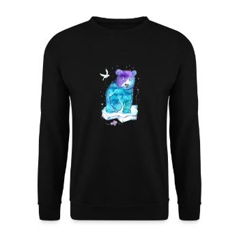 Gute Laune Eisbär - Unisex Pullover - Schwarz - Vorne - Alina (178cm) & Michal (187cm)