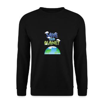 Save Our Planet - Our Earth is Habitat - Unisex Sweatshirt - black - Front - Alina (178cm) & Michal (187cm)
