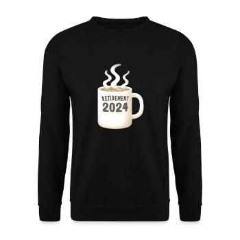 Ruhestand 2024 Kaffee schlürfen und einfach leben - Unisex Pullover - Schwarz - Vorne - Alina (178cm) & Michal (187cm)