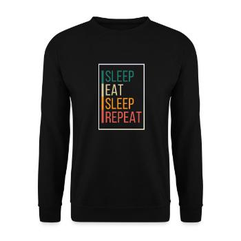 Sleep Eat Sleep Repeat - Hobby Schlafen - Unisex Sweatshirt - black - Front - Alina (178cm) & Michal (187cm)