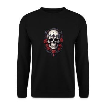 Skull - Unisex Pullover - Schwarz - Vorne - Alina (178cm) & Michal (187cm)