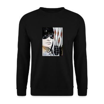 Dolmengöttin Langeneichstädt 13 - Unisex Pullover - Schwarz - Vorne - Alina (178cm) & Michal (187cm)