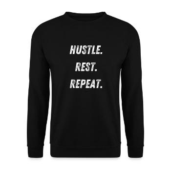hustle rest repeat - Unisex Pullover - Schwarz - Vorne - Alina (178cm) & Michal (187cm)