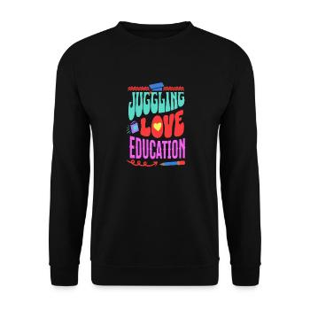 Mom Dad Teacher Homeschool Student Love Education - Unisex Sweatshirt - black - Front - Alina (178cm) & Michal (187cm)