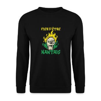 Nantes Stolz darauf, Nantes Geschenkidee zu sein - Unisex Pullover - Schwarz - Vorne - Alina (178cm) & Michal (187cm)