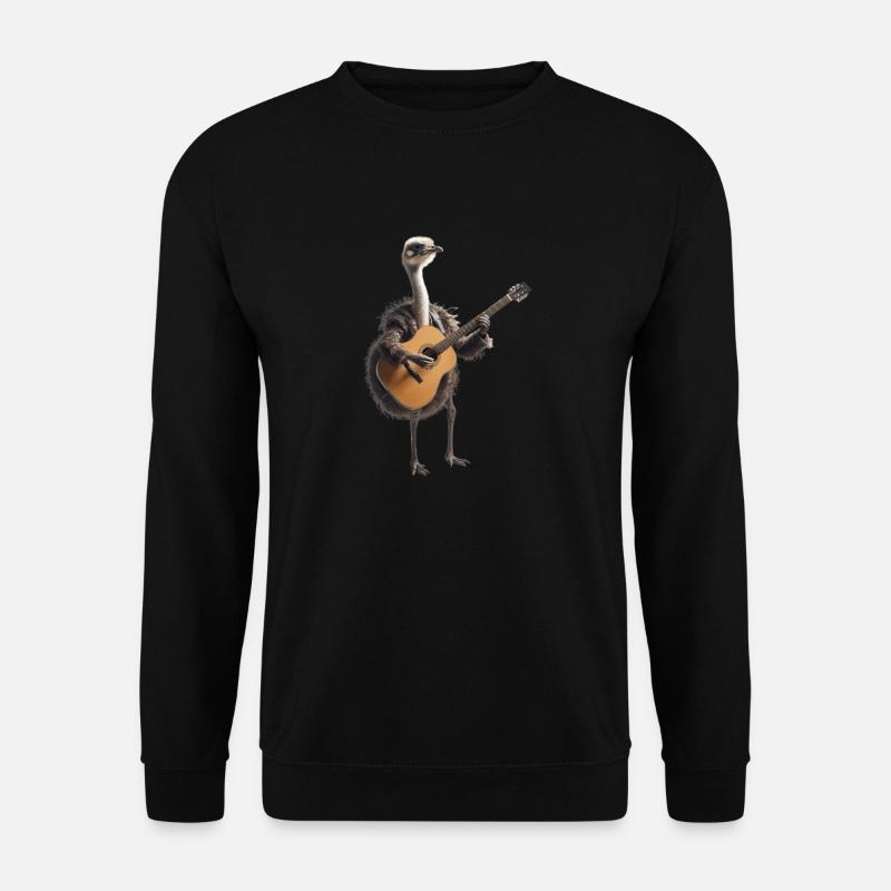ostrich bird guitar - Unisex Sweatshirt - black