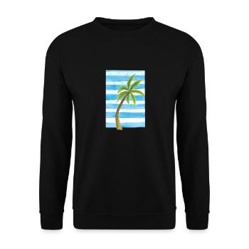 Palm trees and beach feeling - Unisex Sweatshirt - black - Front - Alina (178cm) & Michal (187cm)